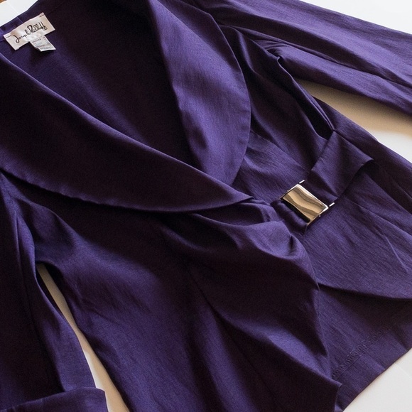 Vintage Joseph Ribkoff Deep Purple Blazer Jacket Coat Womens Size 10 - Picture 6 of 10